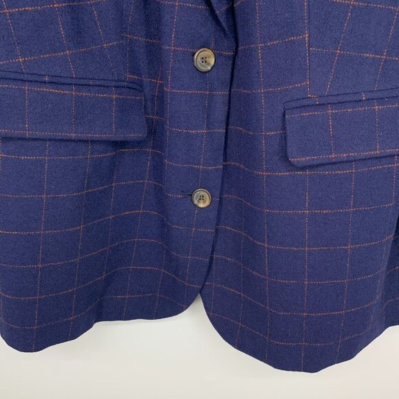 Future Collective Reese Blutstein Blazer Blue Check Plaid Button NWT - Picture 6 of 11